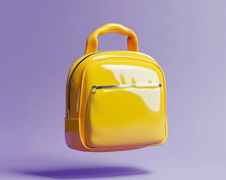 Bright yellow backpack with sturdy design, essential travel gear concept symbolizing adventure, school, and everyday functionality