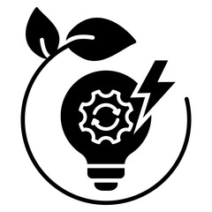 Energy Efficiency Glyph Icon