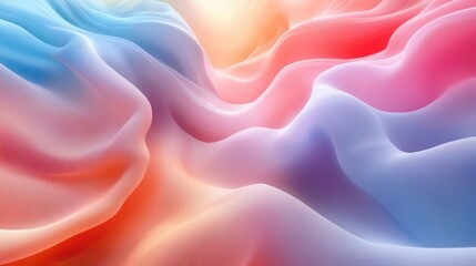 Obraz premium Abstract Pastel Waves: A Dreamlike Digital Art