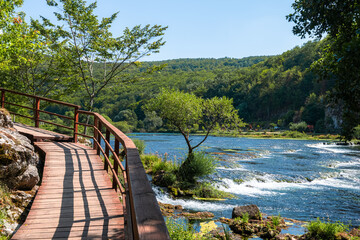 Una River, Waterfall in Strbacki buk on summer day, Una river. Bosnia and Herzegovina.