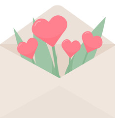 heart  flowers envelopes