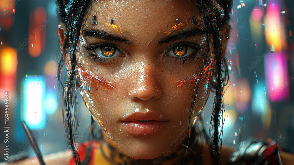 Poster experience a hyper-realistic metaverse city featuring floating islands and ai-powered npcs interacti