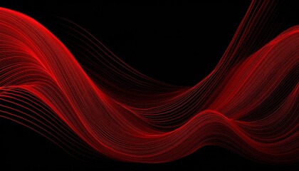 Fototapeta premium wavy lines on dark backdrop with thin abstract stripes graphic resource background banner