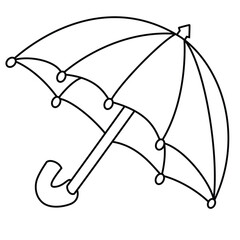 Cute cartoon hand drawn vector Umbrella Coloring Page.