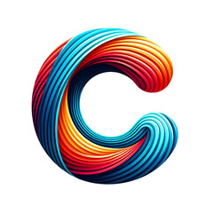 Colorful letter c logo design isolated on white background