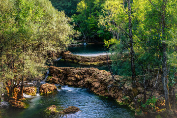 Waterfall in Strbacki buk on summer day, Una river. Bosnia and Herzegovina.