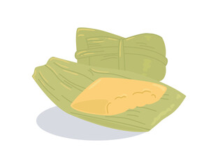Traditional Brazilian corn dish illustration. Pamonha isolated vector. 