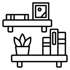 Wall Shelf Outline Icon