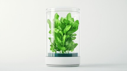Glass Terrarium with Lush Green Indoor Plant Displaying Freshness