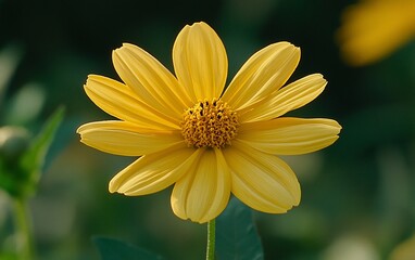 Obraz premium Yellow flower garden sunlight closeup nature background