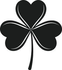 Elegant Shamrock Silhouette with Decorative Lines for Irish and St. Patrick’s Day Designs