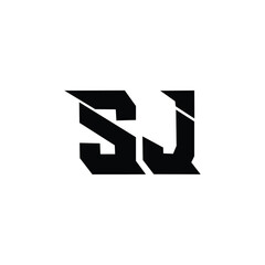 SJ monogram logo design letter text name symbol monochrome logotype alphabet character simple logo