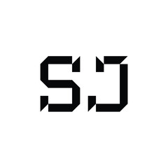 SJ monogram logo design letter text name symbol monochrome logotype alphabet character simple logo
