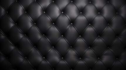 Luxurious Black Leather Capitone Background Texture for High-End Design Projects