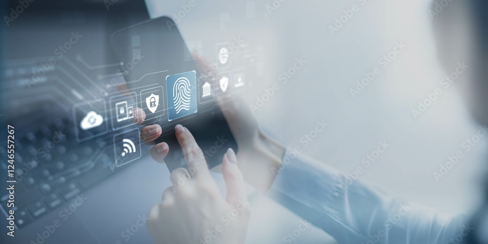 Poster digital security and data protection in a connected environment.