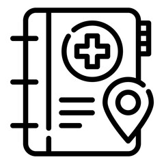 Obraz premium medical contact book icon