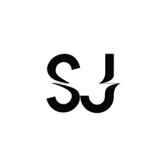 Obraz premium SJ monogram logo design letter text name symbol monochrome logotype alphabet character simple logo