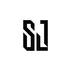 Obraz premium SJ monogram logo design letter text name symbol monochrome logotype alphabet character simple logo