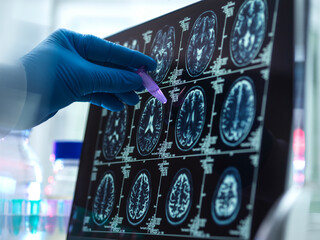 Dementia and Alzhiemer's Research, Scientist preparing human sample during a clinical trial