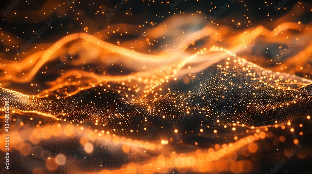 Poster data technology abstract futuristic illustration. low poly shape with connecting dots and lines on d