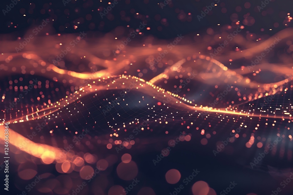 Poster data technology abstract futuristic illustration. low poly shape with connecting dots and lines on d