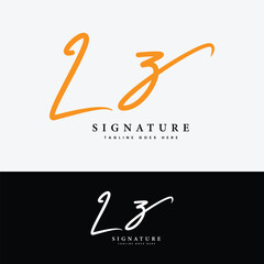 Obraz premium L, Z, LZ Initial letter logo. Alphabet LZ Handwritten Signature logo