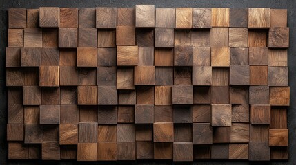 Wooden cube wall texture background