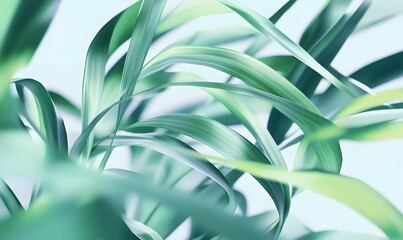 Lush green palm leaves, close-up, bright background, nature backdrop, website design