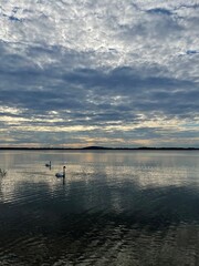 sunset over the lake