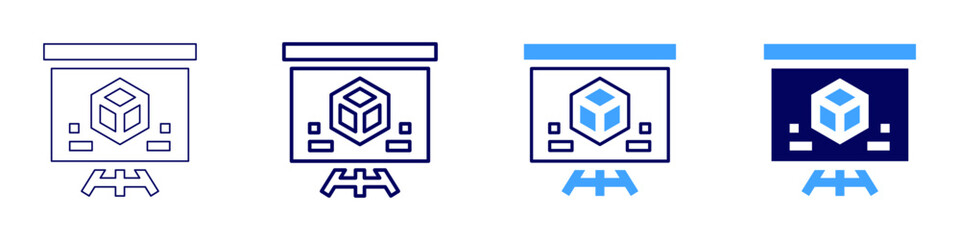 Audience interaction tools icon in 4 different styles. Thin Line, Line, Bold Line, Duotone. Duotone style. Editable stroke
