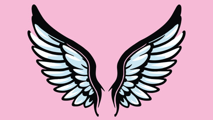 angel wings in flat illustration