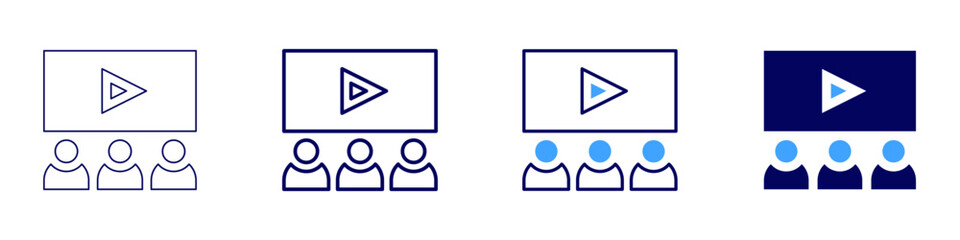 Effective pitch icon in 4 different styles. Thin Line, Line, Bold Line, Duotone. Duotone style. Editable stroke