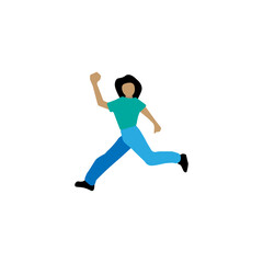 Happy woman jump character illustration