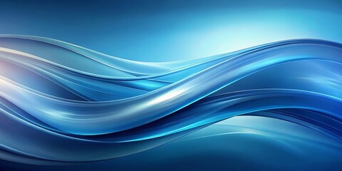 Obraz premium Abstract Flowing Blue Waves on a Soft Gradient Background