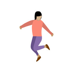 Happy woman jump character illustration