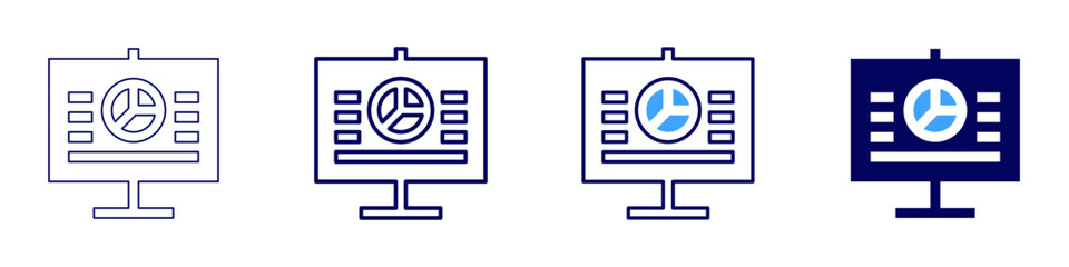 Fundraising pitch presentation icon in 4 different styles. Thin Line, Line, Bold Line, Duotone. Duotone style. Editable stroke