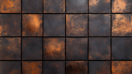 Copper-toned tiles, wall surface, modern design, interior decoration