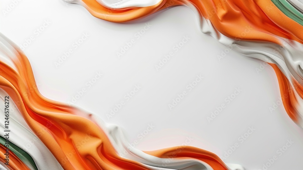 Leinwandbilder flowing fabric design in tri-color scheme with smooth curves and soft texture