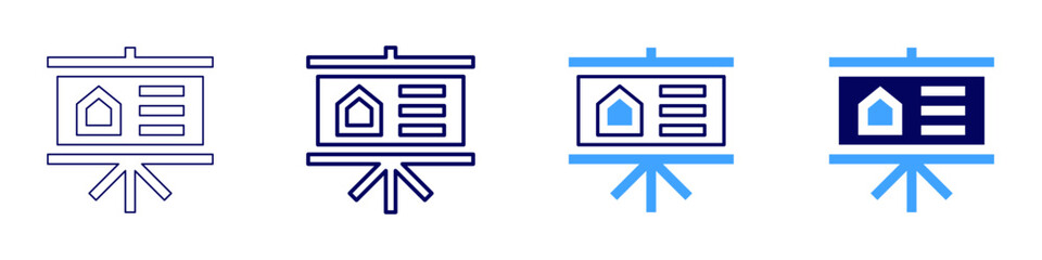 Main points icon in 4 different styles. Thin Line, Line, Bold Line, Duotone. Duotone style. Editable stroke