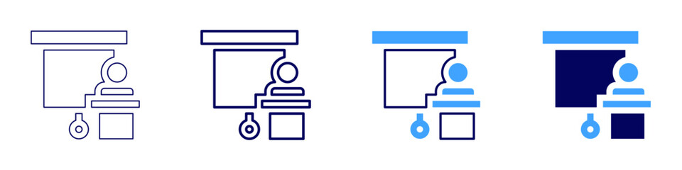 Persuasive data presentation icon in 4 different styles. Thin Line, Line, Bold Line, Duotone. Duotone style. Editable stroke