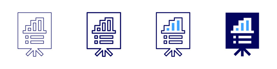 Persuasive presentation icon in 4 different styles. Thin Line, Line, Bold Line, Duotone. Duotone style. Editable stroke