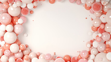 Obraz premium Abstract Composition with Various Three-Dimensional Spheres on a Light Background