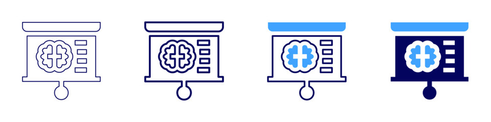 Fototapeta premium Presentation checklist icon in 4 different styles. Thin Line, Line, Bold Line, Duotone. Duotone style. Editable stroke