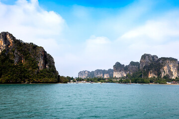 Naklejka premium Scenic View of Railay Beach, Krabi, Thailand