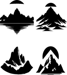 mountains, mountains set, mountains silhpouette set