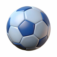 Close-up view of a classic blue and white soccer ball. ideal for sports and football themes.
