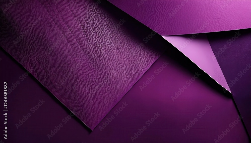Poster abstract geometric purple paper composition with layered textures and sharp angles, perfect for mode