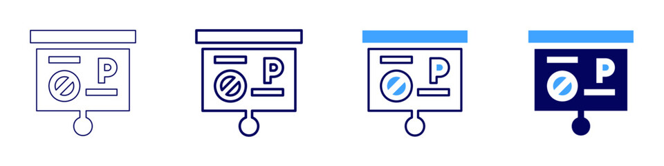 Presentation outline icon in 4 different styles. Thin Line, Line, Bold Line, Duotone. Duotone style. Editable stroke