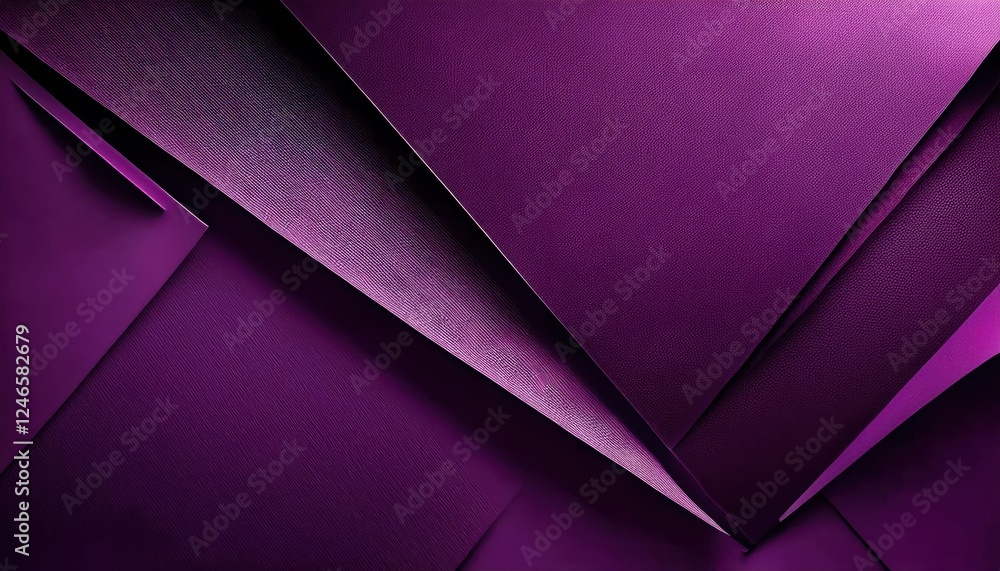 Poster abstract geometric purple paper composition with layered textures and sharp angles, perfect for mode