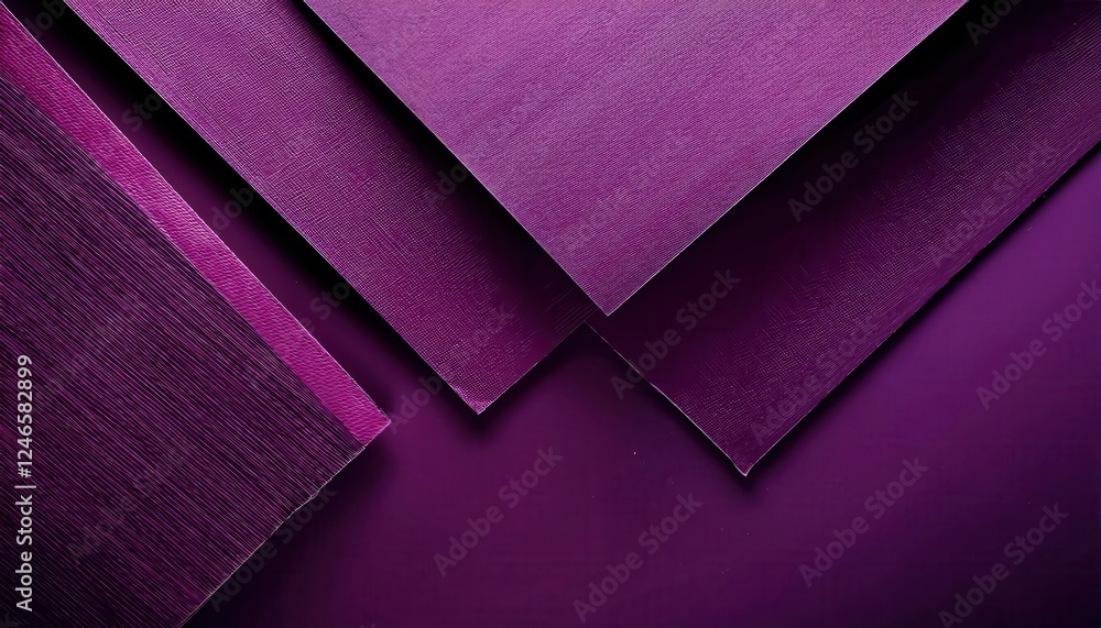 Poster abstract geometric purple paper composition with layered textures and sharp angles, perfect for modern design background